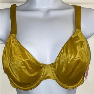SPANX Unlined Full Coverage Satin Bra 30077R Dijon Size 34D